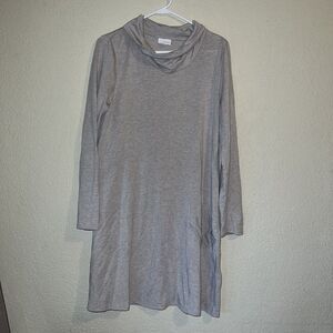 J. Jill Pure Jill Womens Dress Medium Gray Long Sleeves Knitted Crew Neck